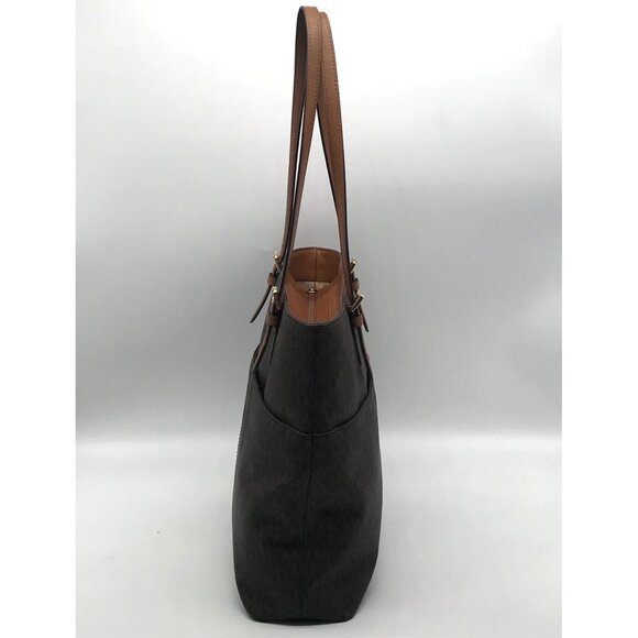 Michael Kors Brown Signature Top Zip Bedford Pocket Tote - Picture 4 of 12